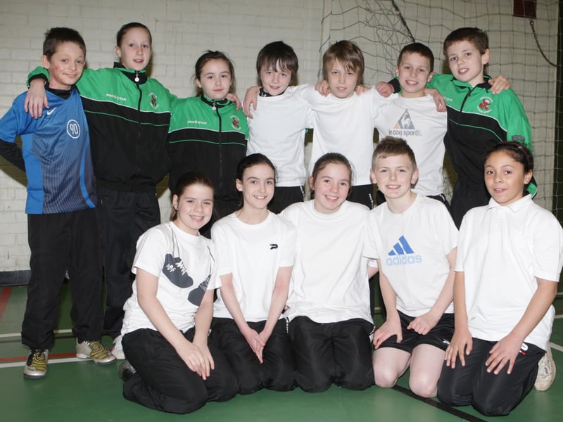 Greenhaw PS team at the North West Primary Schools Indoor Athletics competition. (1612C04)