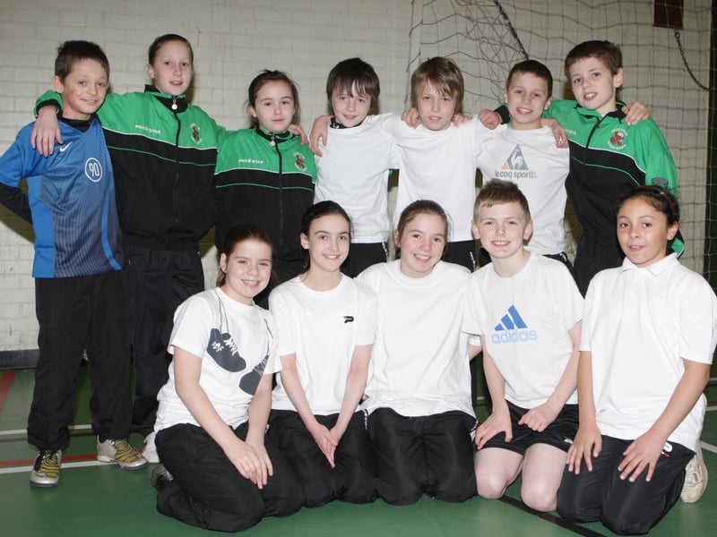 Greenhaw PS team at the North West Primary Schools Indoor Athletics competition. (1612C04)