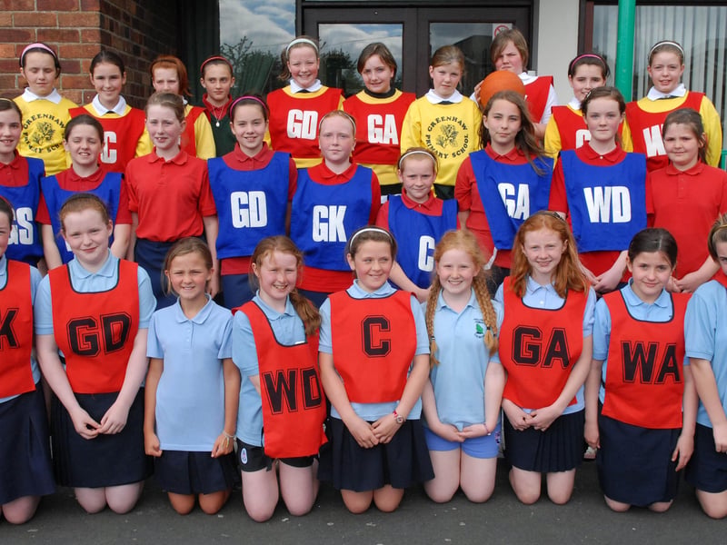 The Hollybush, Broadbridge and Greenhaw teams which competed at the finals of the North West Primary Schools Netball League competition at St. Cecilia's College on Thursday. The competition was won by Ebrington Primary School. LS20-115KM