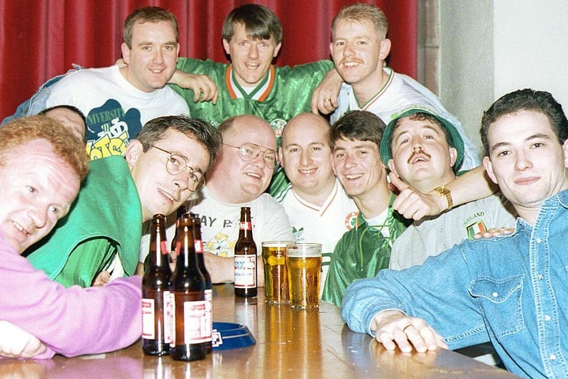 Group pictured in the Guildhall during the screening of the Ireland v Italy World Cup game in 1994.