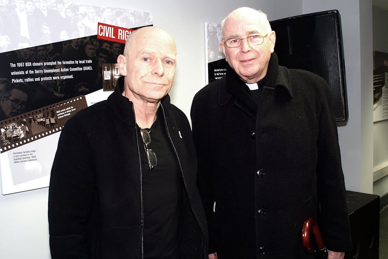 Eamonn McCann and Bishop Edward Daly at Free Derry Museum opening in 2007.