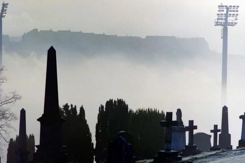 City cemetery, Derry, in fog.