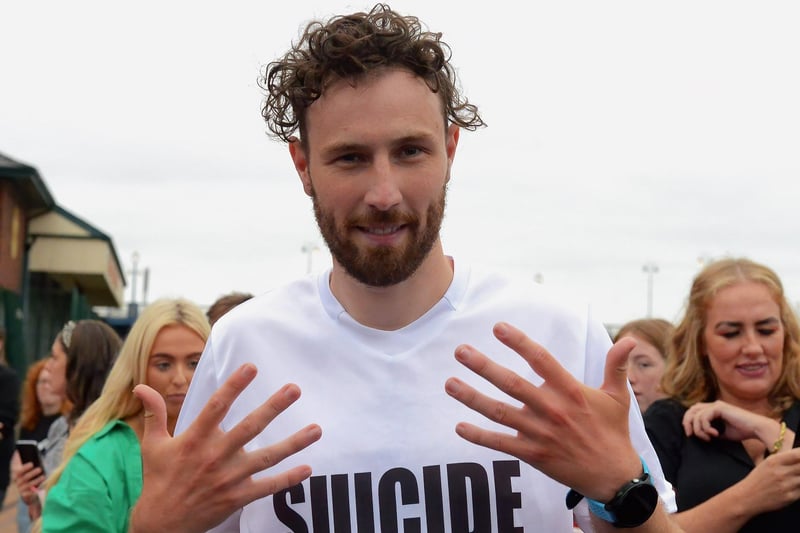 Sporting hero Danny Quigley pictured at Destined after completing a gruelling 10 Ironman Triathlons in 10 days in memory of his dad and fundraising over £74,000 for charities.  Photo: George Sweeney / Derry Journal.  DER2135GS – 027