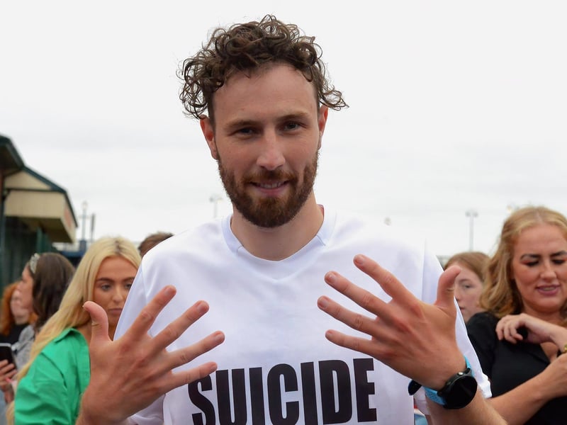 Sporting hero Danny Quigley pictured at Destined after completing a gruelling 10 Ironman Triathlons in 10 days in memory of his dad and fundraising over £74,000 for charities. Photo: George Sweeney / Derry Journal. DER2135GS – 027
