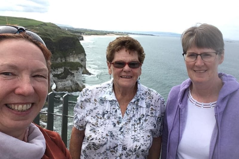 Linda Harley Gillespie - loving the new viewpoint at Magheracross with her mum and sister
