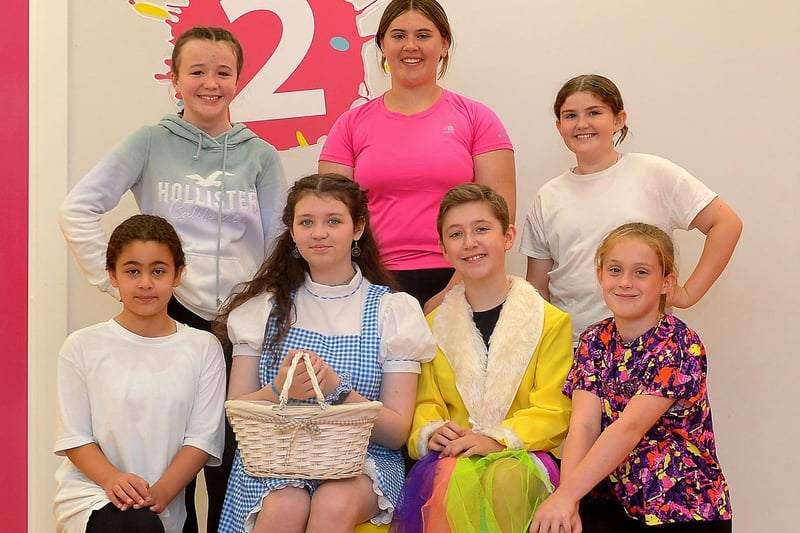 Some of the caste from the Centre Stage Musical Theatre School’s musical extravaganza staged recently at Studio 2 Youth & Community Arts Centre in Skeoge.  The musical was choreographed and directed by Irish classical soprano Margaret Keys.  Photo: George Sweeney. DER2131GS – 058