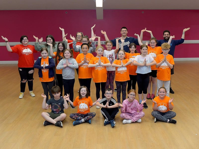 Children pictured during a dance rehearsal at the recent GSCA’s Aladdin themed summer scheme in Studio 2’s Youth & Community Arts Centre in Skeoge.  Picture: George Sweeney. DER2132GS - 079