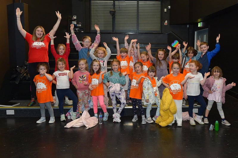 Some of the boys and girls who took part in the recent GSCA’s Aladdin themed summer scheme in Studio 2’s Youth & Community Arts Centre in Skeoge.  Picture: George Sweeney. DER2132GS - 082