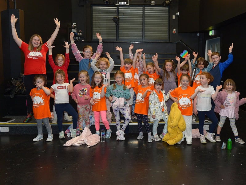Some of the boys and girls who took part in the recent GSCA’s Aladdin themed summer scheme in Studio 2’s Youth & Community Arts Centre in Skeoge.  Picture: George Sweeney. DER2132GS - 082