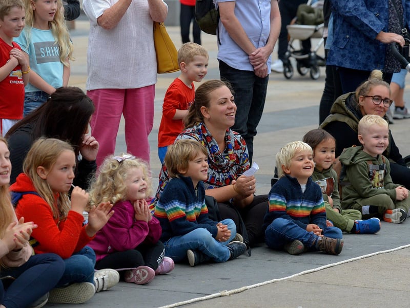 Families have a good time in Guildhall Square during the Carnival of Colours festival last weekend. Photo: George Sweeney / Derry Journal. DER2136GS – 011