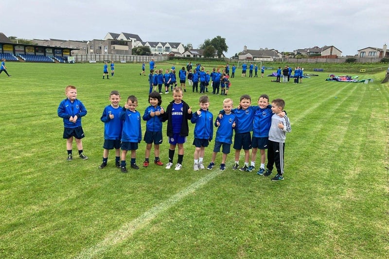 Portstewart FC Academy seahawks pictured enjoying the family fun day