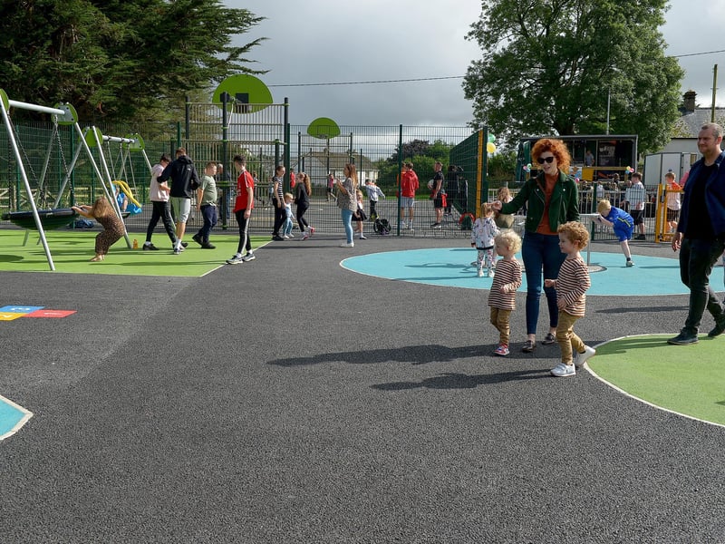 There was a large turnout at the newly opened Killea Community Park on Saturday afternoon last. Photo: George Sweeney. DER2136GS – 136