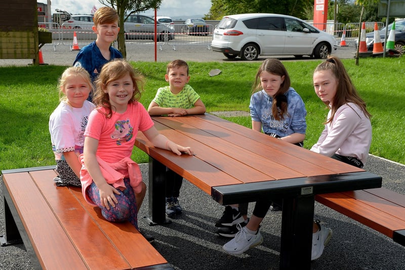 Local children pictured at the newly opened Killea Community Park on Saturday afternoon last.  Photo: George Sweeney.  DER2136GS – 131