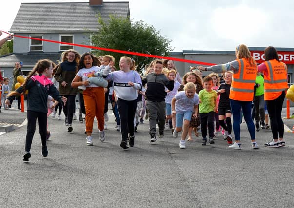 The Killea Community Park was officially opened by children on Saturday afternoon last. Photo: George Sweeney. DER2136GS – 133