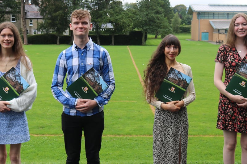 Friends’ subject prize winners at A Level. Alice Francey (Chemistry), Joshua Hamilton (Moving Image Arts), Holly Downes (Software Systems Development) and Jessica Laird (Music). Not pictured: Molly Davidson (Mathematics).