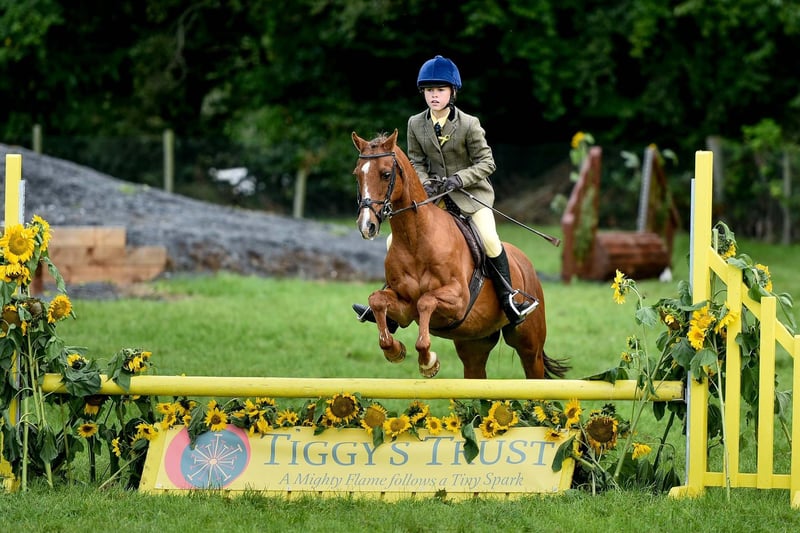 Tilly Tumilty riding Sparky, winners of the 70cm Performance Class. Picture: Tori O'Connor