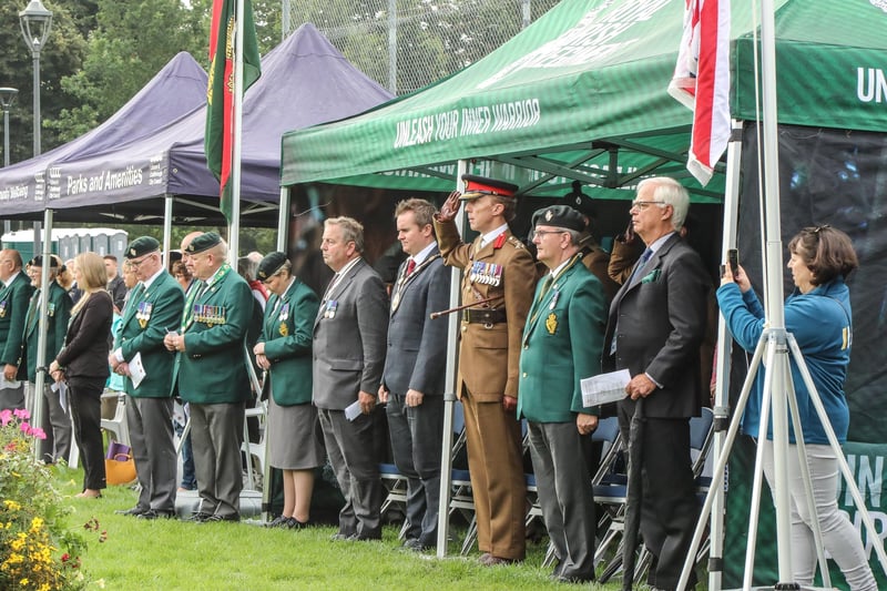 The dignitaries at the 50th anniversary event in Wallace Park.  Pic by Norman Briggs, rnbphotographyni