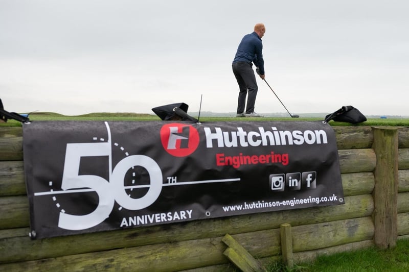 Hutchinson Engineering Golf Day -James Black from McIntyres teeing off