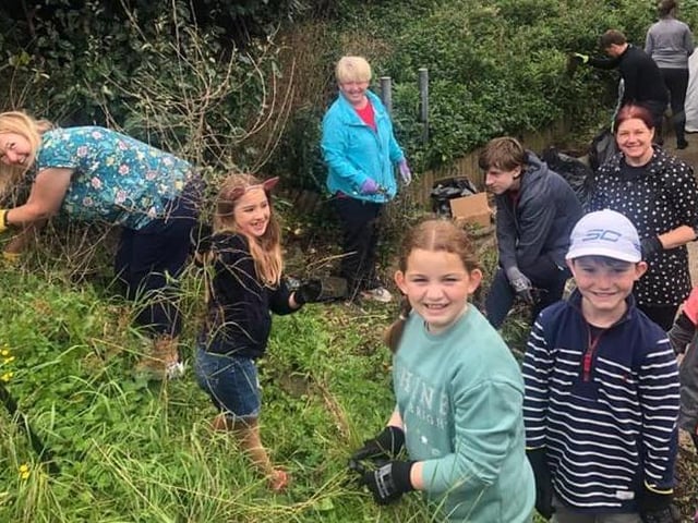Tackling the community gardening event at St Patrick's Primary School in Portrush