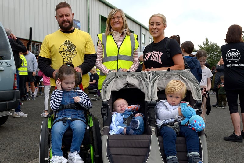 Lee, Izabella and Sharon Curry, Janelle, Cody and Ben Harper took part in the first Derry Recovery Walk on Saturday morning last. Photo: George Sweeney.  DER2138GS – 024