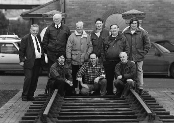 Some of the North West of Ireland Railway Society members, pictured in October 1996. They had been fighting for more than 25 years to preserve the long and historic tradition of the railway in the north west.