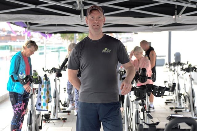 Tony Quigley pictured at the Danny Quigley Charity Spinathon held at Ebrington Square on Saturday afternoon last. Photo: George Sweeney.  DER2138GS – 058