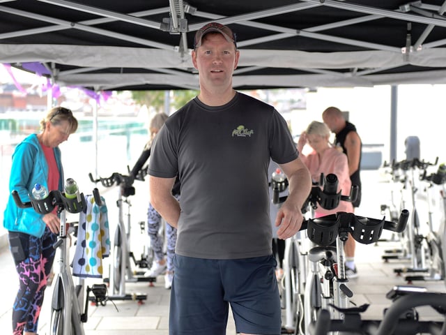 Tony Quigley pictured at the Danny Quigley Charity Spinathon held at Ebrington Square on Saturday afternoon last. Photo: George Sweeney. DER2138GS – 058