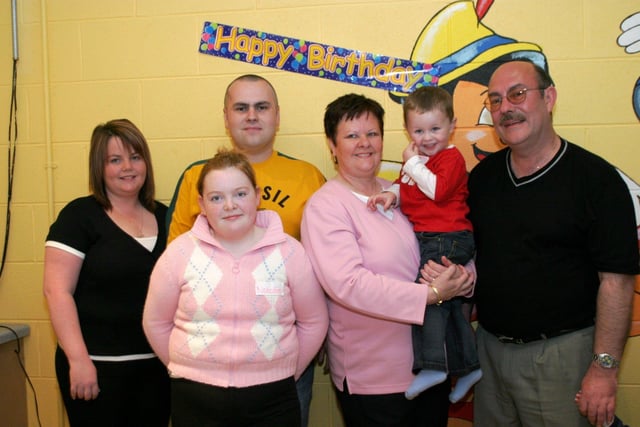 Birthday boy Christopher McCay with his family.