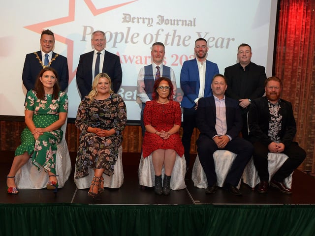 Derry Journal People of the Year Awards sponsors pictured with the Mayor of Derry and Strabane Alderman Graham Warke at the Everglades Hotel on Thursday evening last. Photo: George Sweeney.  DER2139GS – 064