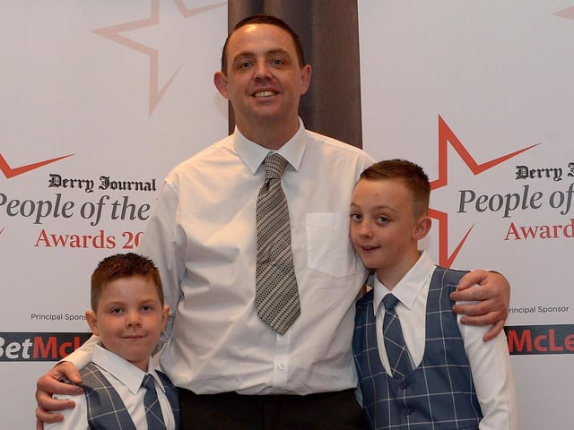 Ronald, Oscar and Archie Moore were at Derry Journal People of the Year Awards held in the Everglades Hotel on Thursday evening last. Photo: George Sweeney. DER2139GS – 033