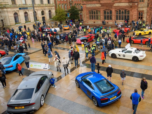 during Super Car Sunday in aid of the Mayorâ€TMs Charity Appeal for Foyle Down Syndrome Trust. Picture Martin McKeown. 03.10.21
