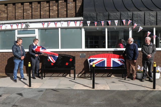 The Mayor unveiled two new memorial benches at the Royal British Legion. Pic by Norman Briggs, rnbphotographyni