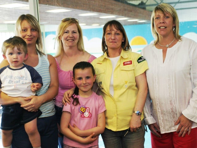 Rachel Mooney enjoying her 8th birthday celebrations at the swimming pool.
