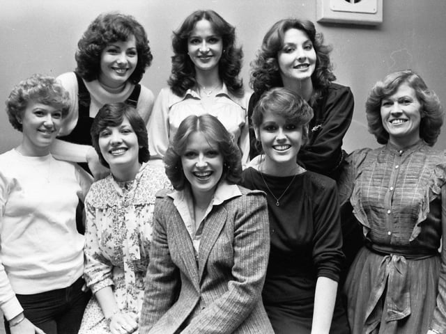 1980... Derry beauty queens who judged the heats of the Miss Super Queen competition. Front, from left, are Eilish Harkin, Bernadette Cassidy, Valerie Carey, Geraldine McGrory and Betty Brown (organiser). At back are Maureen Hetherington, Maura Dixon and Mary McDaid.