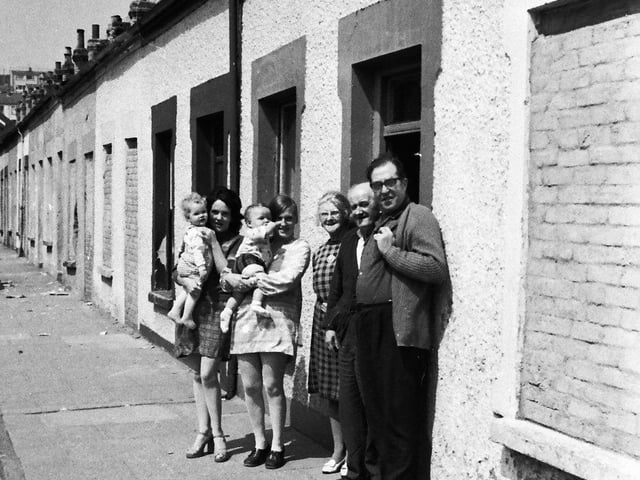 1973... Mr ans Mrs George Murphy outside their home of 40 years at Stanley's Walk.