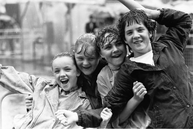1987... Having fun at a rain-soaked summer festival in Guildhall Square.