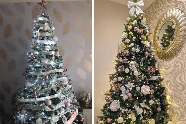 These two fabulous trees belong to Karen Elizabeth (left) and Cheryl Byrne