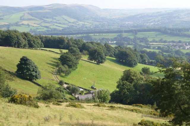 Panoramic views of the valleys can be seen from all around the property.