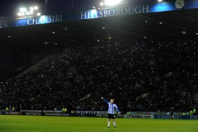 Barry Bannan on centre stage during the play-off semi final first leg win for Sheffield Wednesday against Brighton at Hillsborough