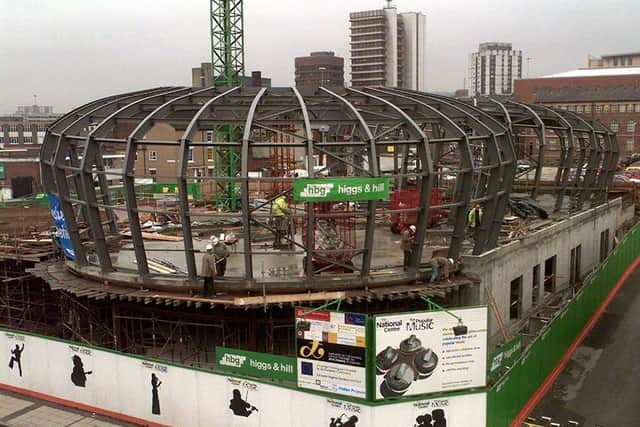 The National Centre for Popular Music is under construction in November 1997
