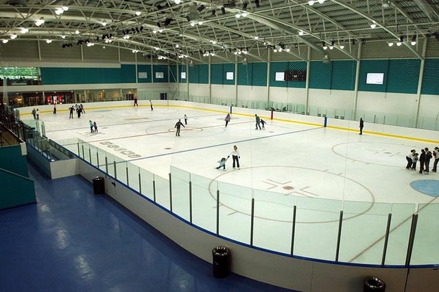 The very first skaters take to the ice at the new ice centre, Don Valley, Sheffield, Wednesday, May 21, 2003.