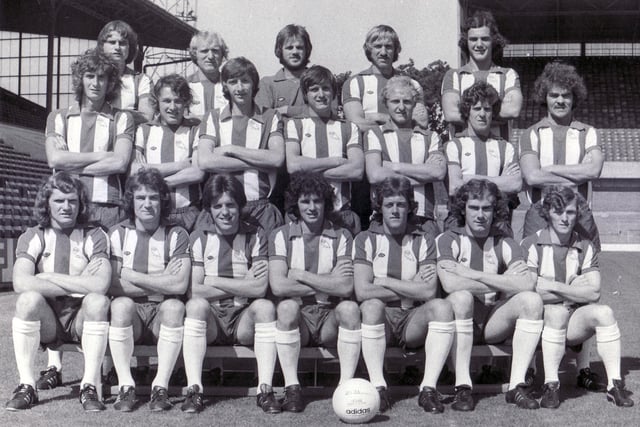 Wednesday's squad line up for the annual team photo in July 1975.