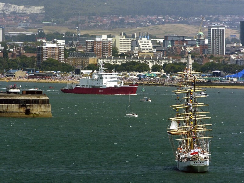 28th June 2005. International Fleet Review , Trafalgar 200 celebrations photographed from the air. HMS Endurance. Picture Paul Jacobs (053052-7)