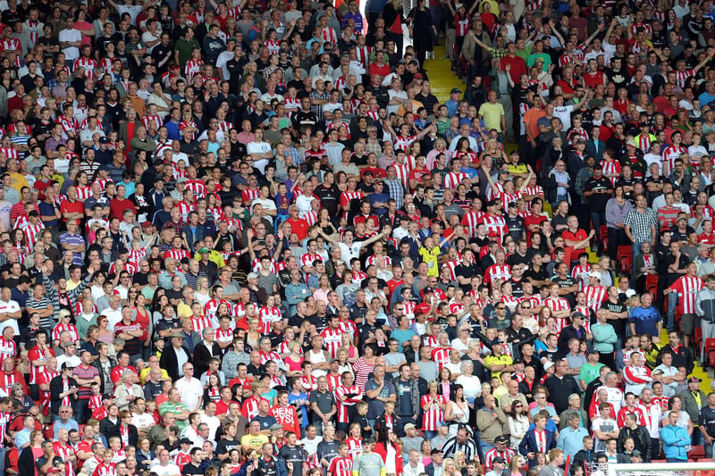 A packed Kop end for the Blades' first game of the season at home to Brentford