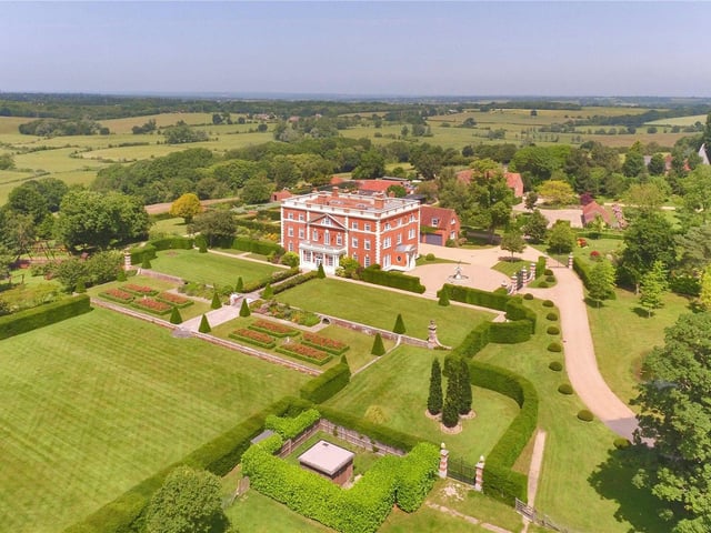 The beautiful Leasam House is situated to the west of the village of Playden, just under a mile from the ancient town of Rye. The Georgian mansion benefits from stunning interiors, huge gardens, and its own cinema and tennis court. Price: £8,950,000.