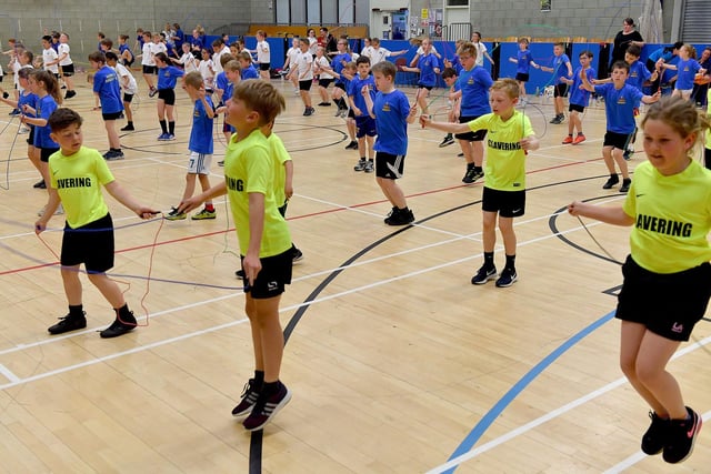 A great reminder of the 2018 skipping finals with Clavering Primary School pupils in the foreground.