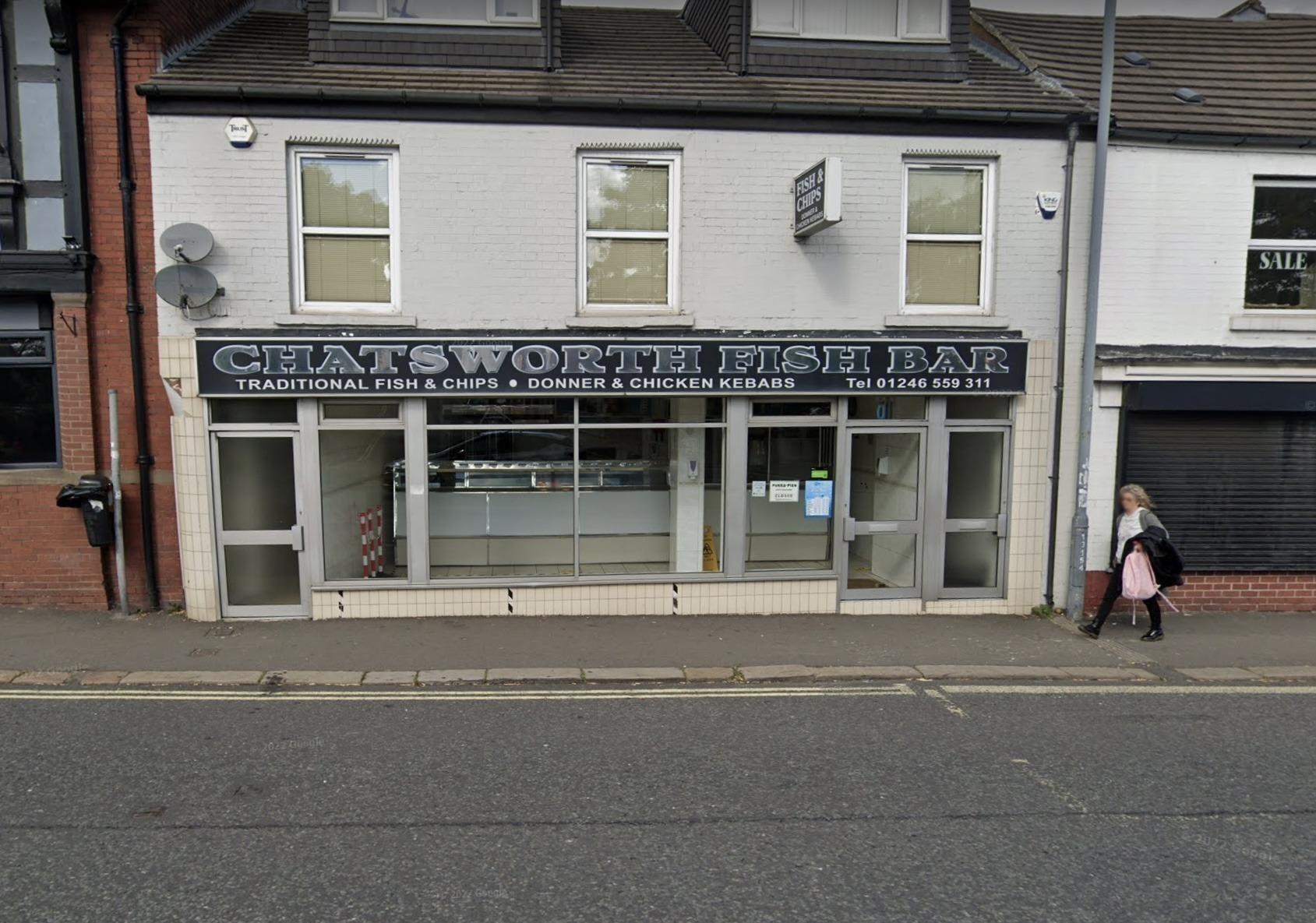 The Chatsworth Fish Bar at Chatsworth Road in 
Chesterfield has been given a five-out-of-five food hygiene rating. This comes after a hygiene inspection carried out on September 15.