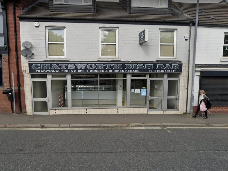 The Chatsworth Fish Bar at Chatsworth Road in
Chesterfield has been given a five-out-of-five food hygiene rating. This comes after a hygiene inspection carried out on September 15.