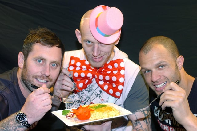 These cage fighters were taking part in a charity curry eating competition in Sunderland in 2012. Remember it?