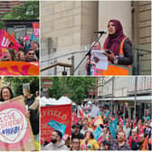 Several hundred striking teachers and educators marched through Sheffield city centre today (July 5) as part of nationwide protests.